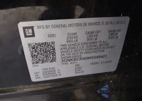 2021 Chevrolet Blazer Fwd 2Lt z USA, uszkodzony, nr VIN 3GNKBCR45MS549421